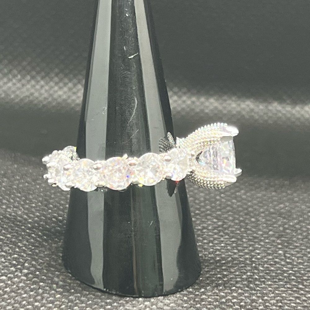 Silver Zirconium Eternity Ring-Sparkling Elegance - Picture 11 of 11